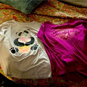 Two kid’s long sleeved shirts size large by Old Navy and Cat and Jack.